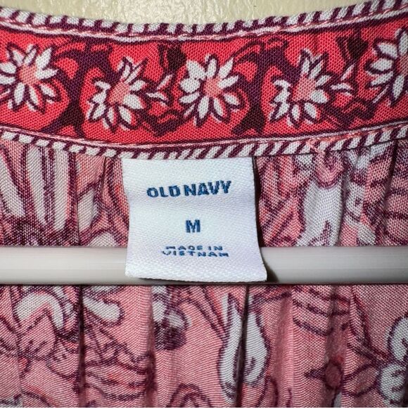 Old navy size medium Floral-Print Tiered-Hem Midi Swing Dress - Picture 2 of 7